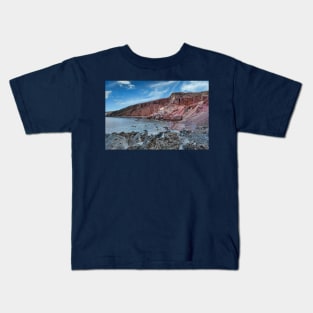 The spectacular red beach in Santorini, Greece Kids T-Shirt